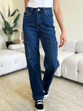 Judy Blue Full Size High Waist Cargo Jeans Dark OutfitFlow