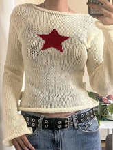 Devine Star Boat Neck Long Sleeve Knit Top Cream OutfitFlow
