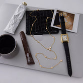 18K Gold-Plated Zircon Chain Necklace Gold onesize OutfitFlow