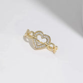 925 Sterling Silver Heart Ring Gold OutfitFlow