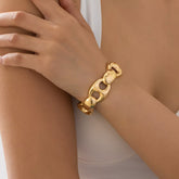 18K Gold-Plated Chain Link Bracelet Gold onesize OutfitFlow