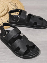 H-Style Gladiator Sandals with Ankle Strap Black OutfitFlow