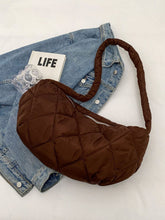 Quilted Polyester Crossbody Bag Brown One Size OutfitFlow