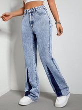 Contrast Bootcut Jeans with Pockets Light OutfitFlow