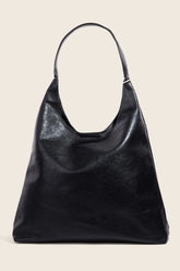 Fame Faux Leather Tote Bag BK One Size OutfitFlow