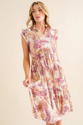 And The Why Boho Printed Tiered Dress Cream OutfitFlow