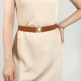 Toggle Clasp Elastic Belt Caramel One Size OutfitFlow