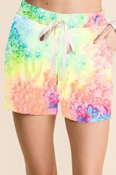 BiBi Tie Dye Soft Knit Casual Shorts MULTI OutfitFlow