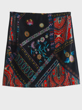 Printed Zip Mini Skirt Black OutfitFlow