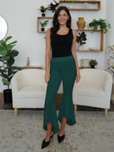 FAM-FAM High-Low Bootcut Pants Dark Green OutfitFlow
