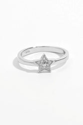 925 Sterling Silver Inland Zircon Star Ring Silver OutfitFlow