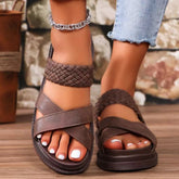 Crisscross Open Toe Platform Sandals Mocha OutfitFlow