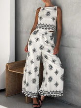Printed Tank and Pants Set White OutfitFlow