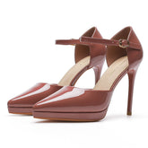 Point Toe Stiletto Pumps Deep Red OutfitFlow