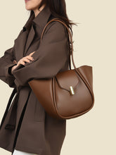 PU Leather Shoulder Bag with Pouch Dark Brown One Size OutfitFlow
