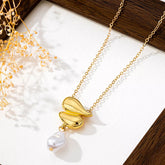 Synthetic Pearl 18K Gold-Plated Alloy Necklace Gold One Size OutfitFlow