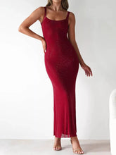 Backless Sleeveless Bodycon Maxi Dress Red OutfitFlow