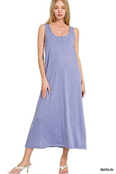 Zenana French Terry Twisted Strap Midi Dress MARLIN OutfitFlow