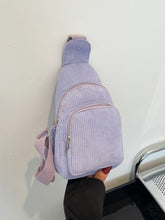 Corduroy Solid Color Crossbody Bag Lavender One Size OutfitFlow