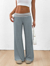 Striped Wide Leg Pants Stripe OutfitFlow