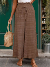 Perfee Tied Wide Leg Pants Brown OutfitFlow