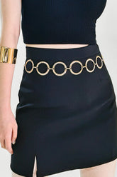 Circle Ring Chain Belt Gold One Size OutfitFlow
