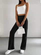 High Waist Flare Pants Black OutfitFlow