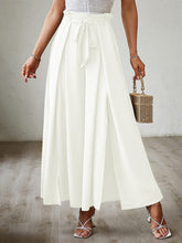 Tied Slit Wide Leg Pants White OutfitFlow
