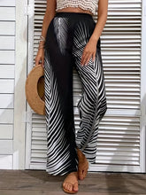Printed Wide Leg Pants Black OutfitFlow