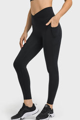 Millennia V-Waist Yoga Leggings with Pockets Black OutfitFlow