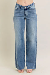 Judy Blue Full Size V - Front Baggy Jeans Plus Size MD OutfitFlow