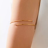 Delicate Gold Wire Upper Arm Bracelet Gold onesize OutfitFlow