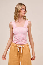 SO ME Two Tone Floral Seamless Tank Top 2TONE BLUSH OutfitFlow