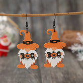 Wooden Dwarfs Pumpkin Dangle Earrings Tangerine One Size OutfitFlow