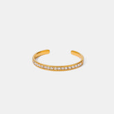 Stainless Steel Inlaid Zircon Bracelet Gold One Size OutfitFlow