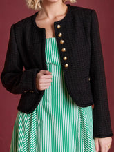 Button Up Long Sleeve Textured Outerwear Black OutfitFlow