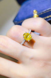2 Carat Moissanite 925 Sterling Silver Ring Yellow OutfitFlow