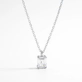 925 Sterling Silver Zircon Pendant Necklace Silver One Size OutfitFlow