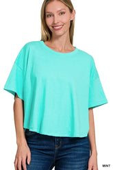 Zenana Cotton Round Neck Short Sleeve T-Shirt MINT OutfitFlow
