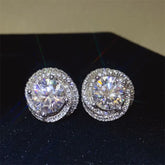 6 Carat Moissanite 925 Sterling Silver Earrings Silver One Size OutfitFlow