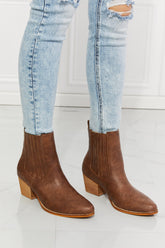 MMShoes Love the Journey Stacked Heel Chelsea Boot in Chestnut Brown OutfitFlow