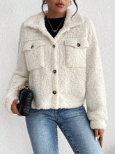 Cozy Sherpa Button-Down Jacket White OutfitFlow