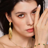 Stainless Steel Dangle Earrings Gold One Size OutfitFlow