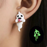 Halloween Ghost and Pumpkin Dangle Earrings Nightlight Ghost One Size OutfitFlow