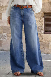 Pocketed Embroidered Straight Leg Jeans Light OutfitFlow