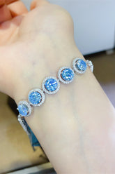 5 Carat Moissanite 925 Sterling Silver Bracelet Blue One Size OutfitFlow