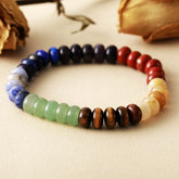 Contrast Natural Stone Bead Bracelet Style A One Size OutfitFlow