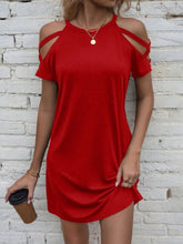 Cold Shoulder Mini Dress Red OutfitFlow