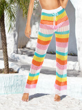 Cutout Contrast High Waist Swim Pants Multicolor OutfitFlow