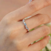 Star Inlaid Zircon Ring Silver OutfitFlow